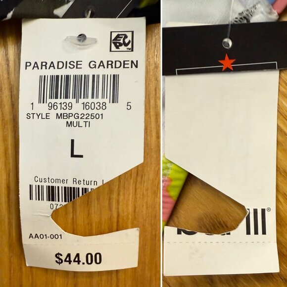 Bar III Floral Bikini Bottom Size Large Paradise Garden Ruched Sides Swim Suite - Picture 5 of 8